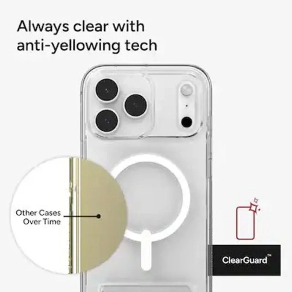 ZAGG iPhone 17 Pro Max Case Clear MagSafe Kickstand 13ft Drop Protection New